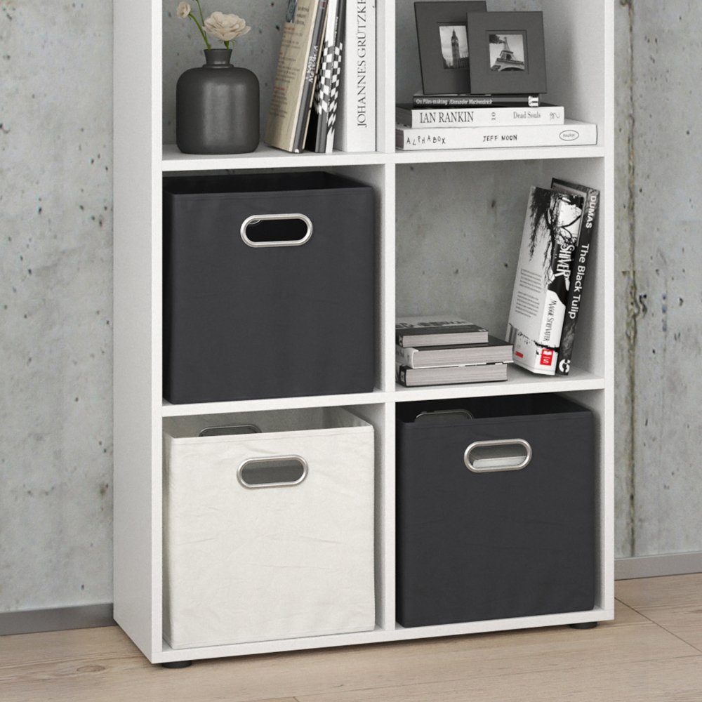 Vicco Raumteiler Bücherregal Standregal SCUTUM 8 Fächer Weiß