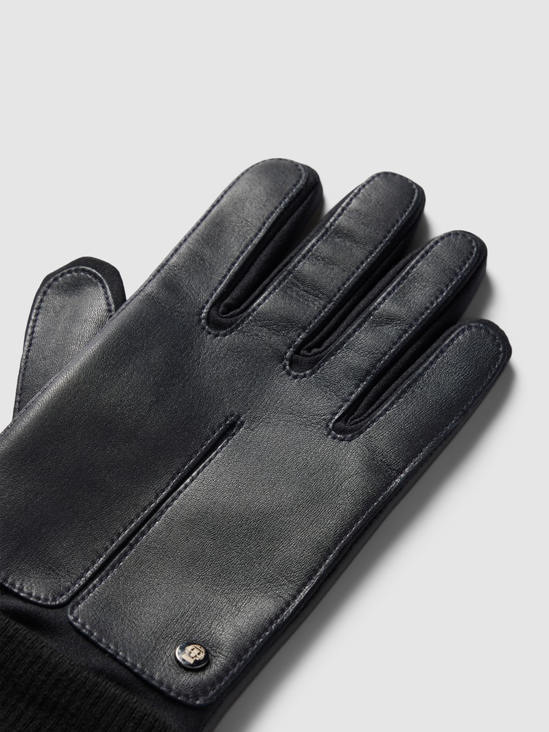 Handschuhe mit gerippten Abschlüssen Modell 'Kopenhagen' in marineblau