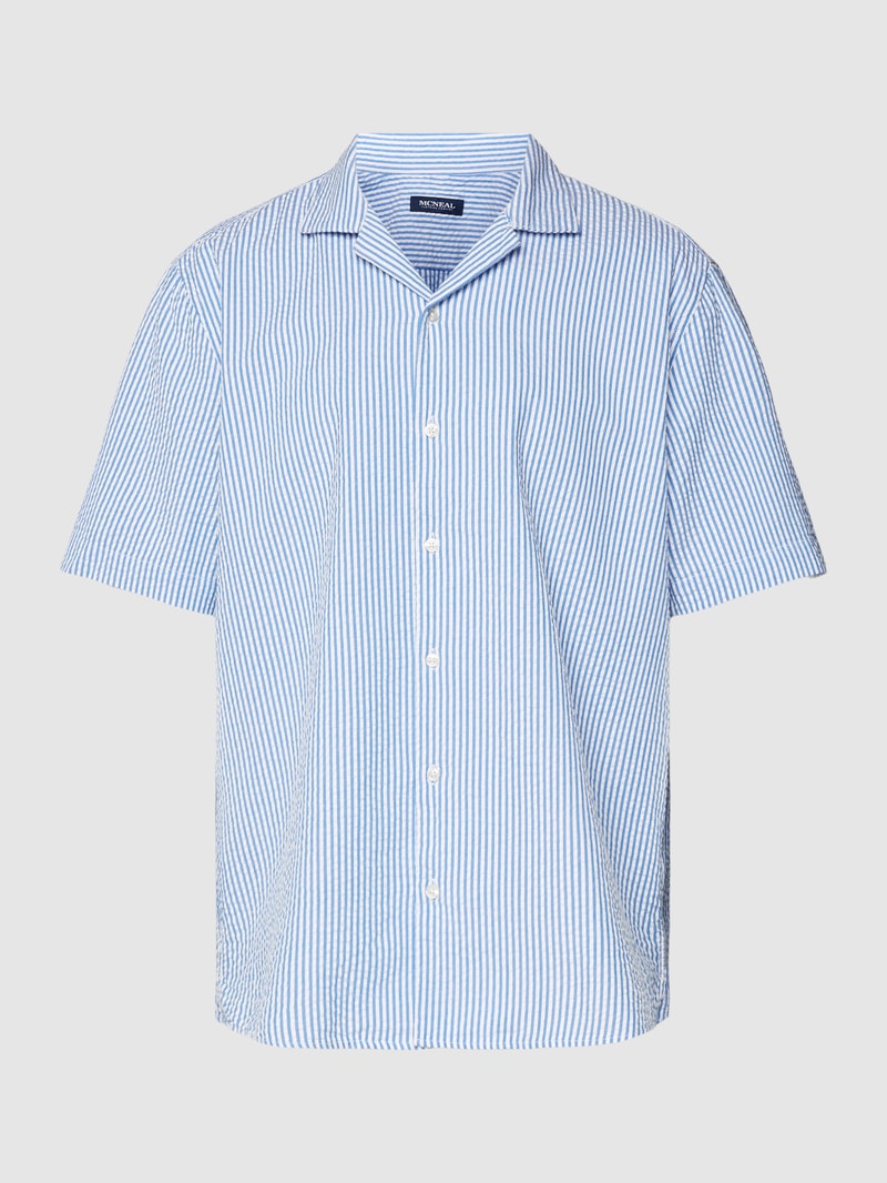 Regular Fit Freizeithemd mit Streifenmuster in royalblau