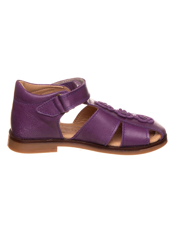 POM POM Leder-Halbsandalen in Lila günstig kaufen