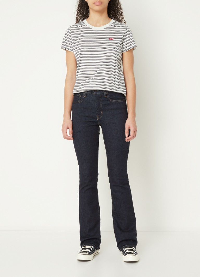 Levi's 725 Pantaloni scurți cu talie înaltă, model bootcut, albaștri