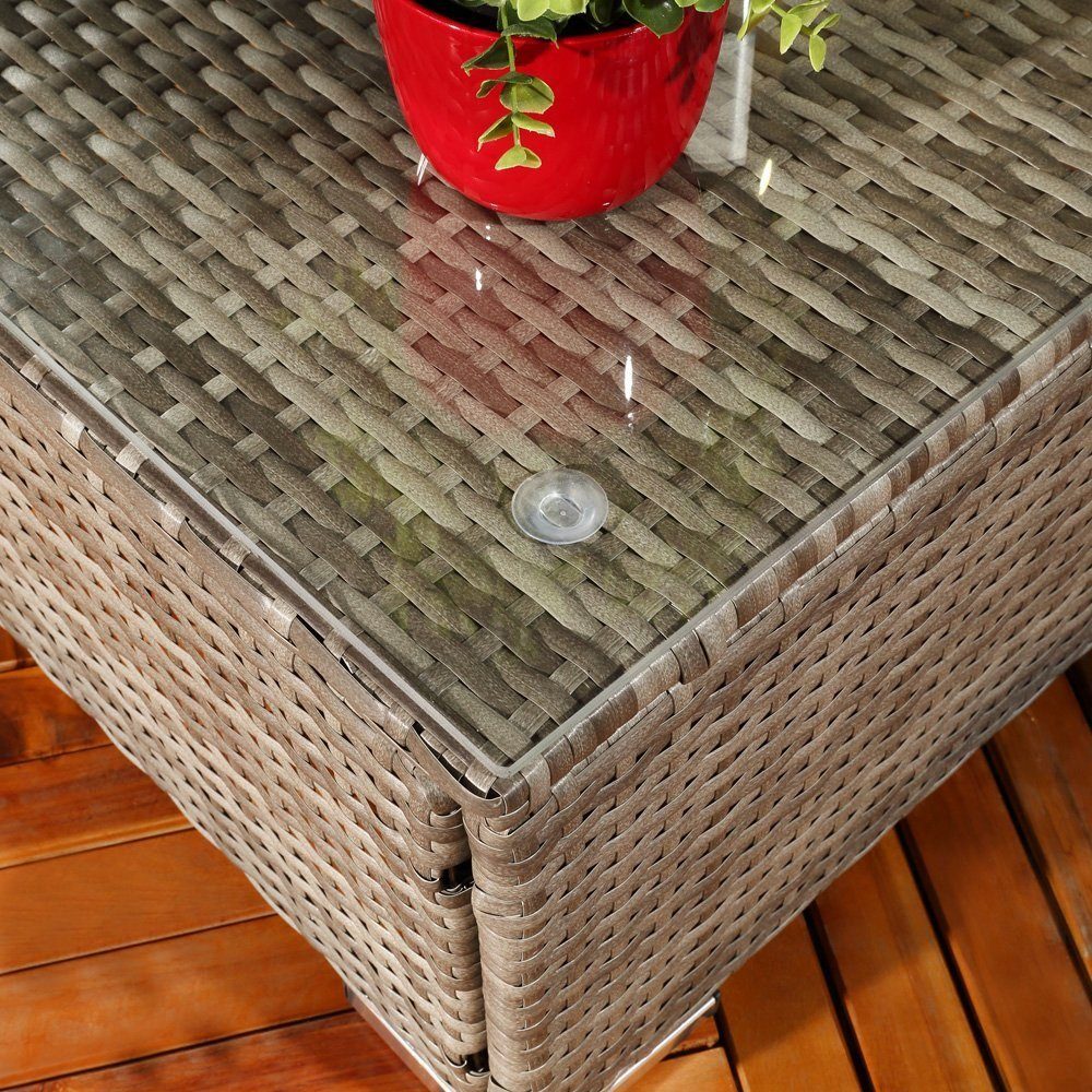 Melko Gartenlounge-Set Gartengarnitur Lounge Polyrattan 5tlg. Sitzgruppe Gartenset, (Set), Schraub-Ausgleich-Standfüße