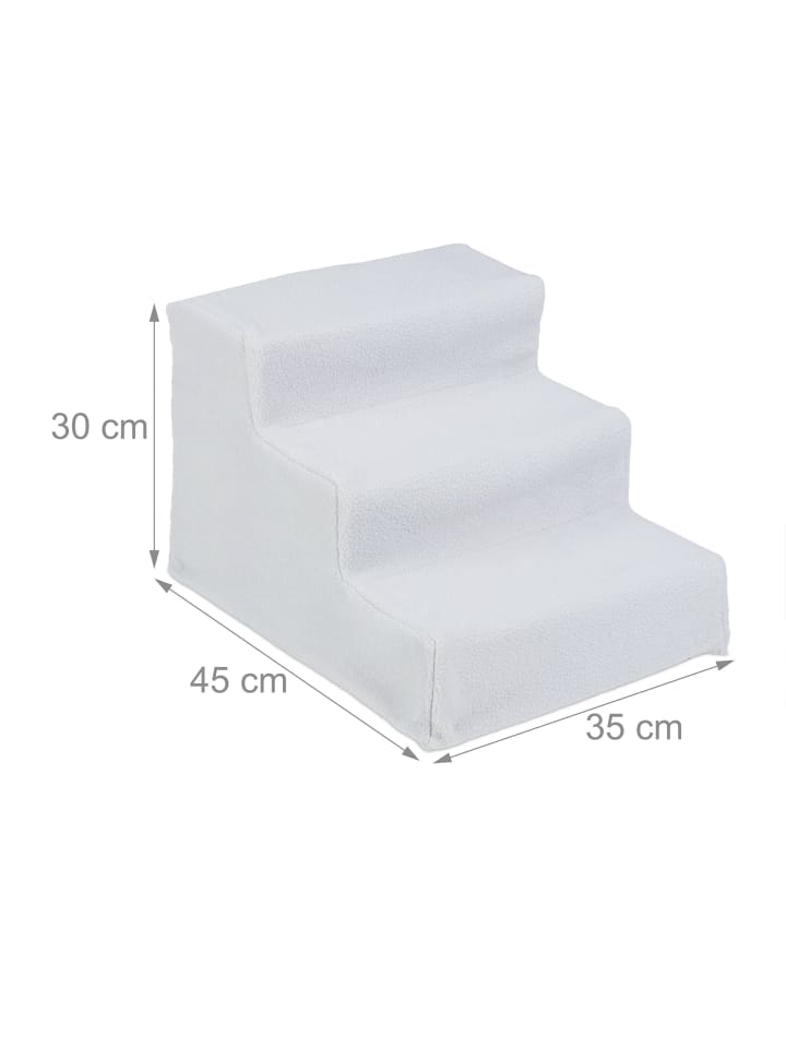 relaxdays Hundetreppe in Weiß - (B)35x (H)30 x (T)45 cm günstig kaufen onesize