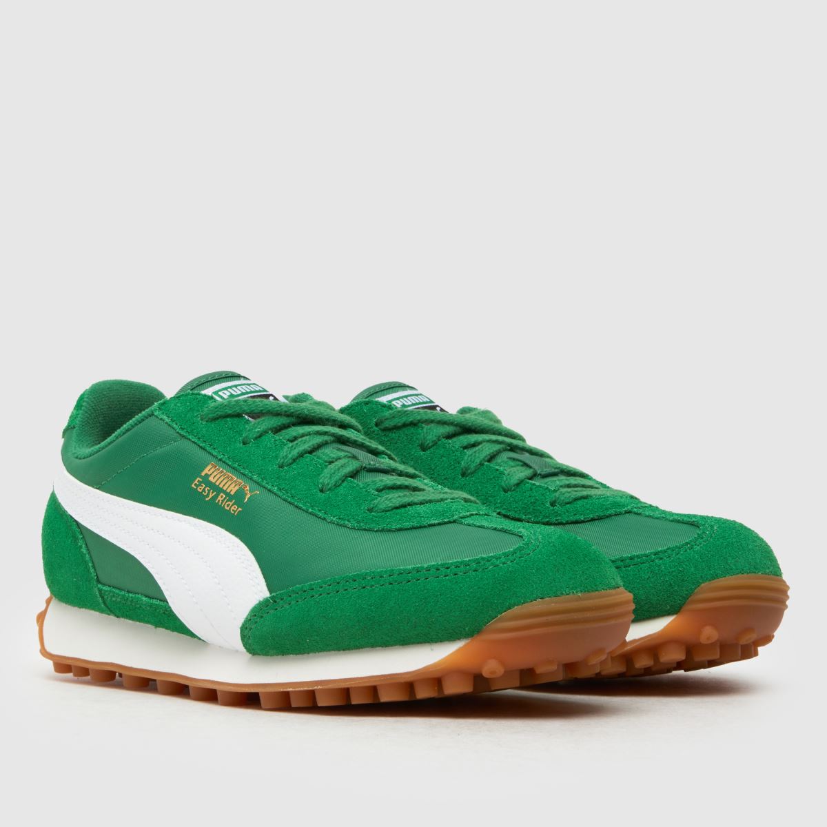 PUMA gröna easy rider vintage pojkar junior träningsskor