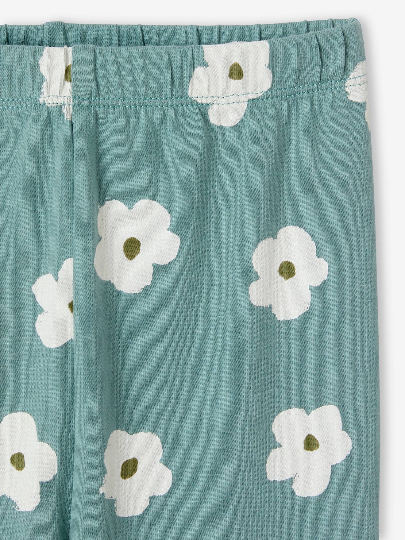 Vertbaudet Mädchen Leggings - wollweiß mehrfarbig geblümt