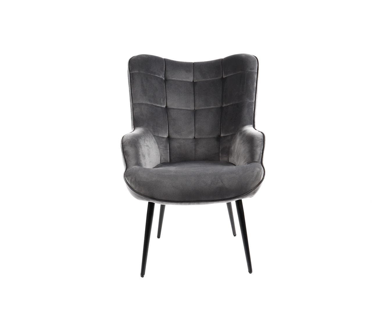 HC Home & Living Hochlehnsessel Ella mit Hocker, anthrazit