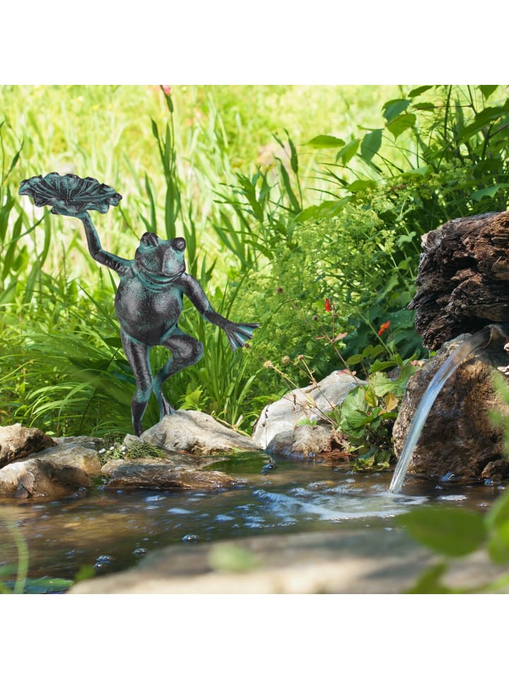 relaxdays 2 x Gartenfigur Frosch in Grün günstig kaufen onesize