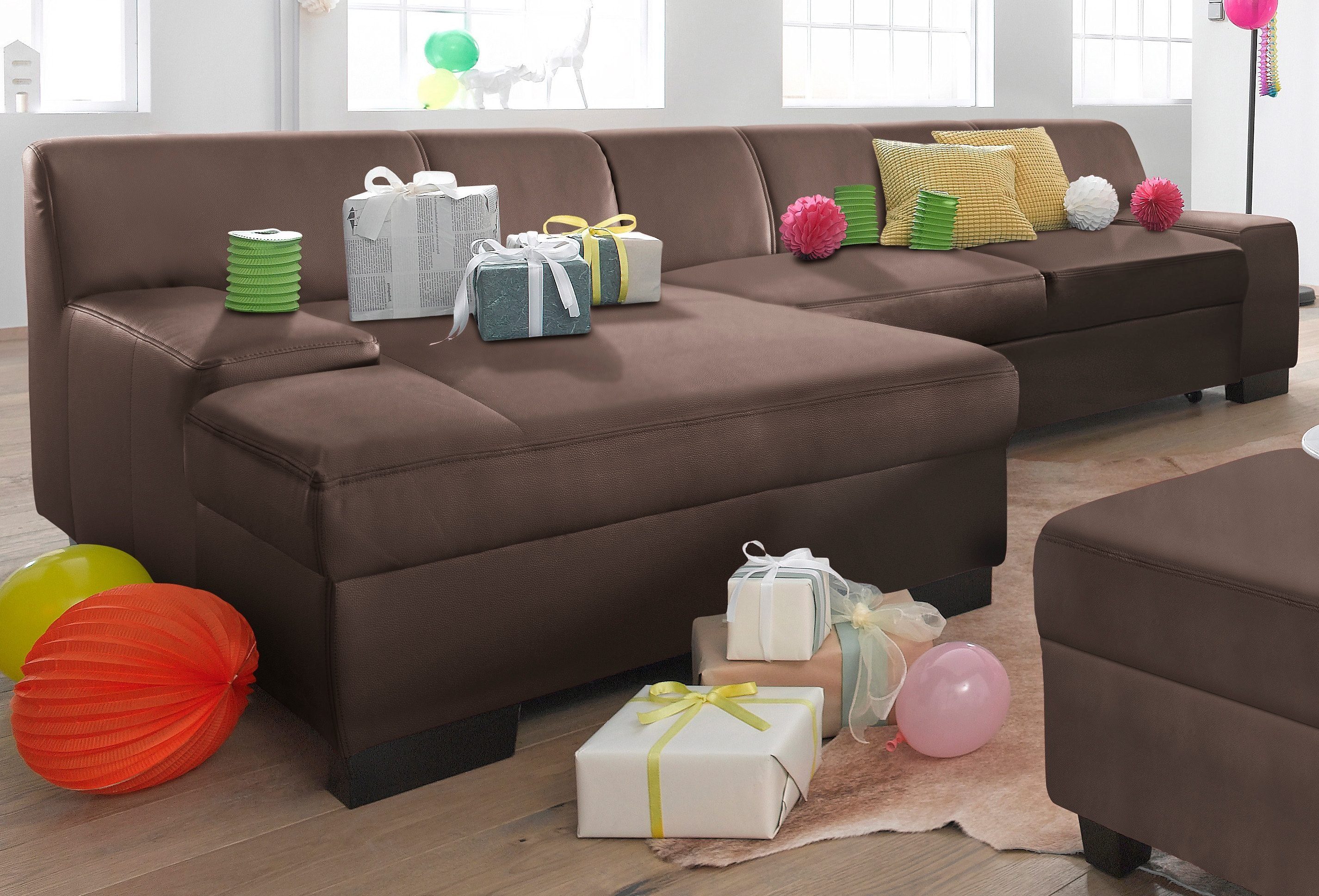 DOMO collection Ecksofa Norma, wahlweise mit Bettfunktion