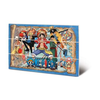 One Piece Holzdruck - Straw Hat Pirates Map