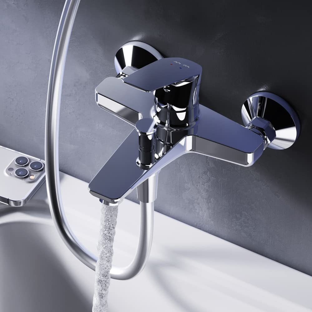 AM.PM Wannenarmatur Badewannenarmatur Gem Bad Armatur (Mischbatterie) Keramikkartusche 35mm, Mischbatterie Badewanne, Wasserhahn Bad