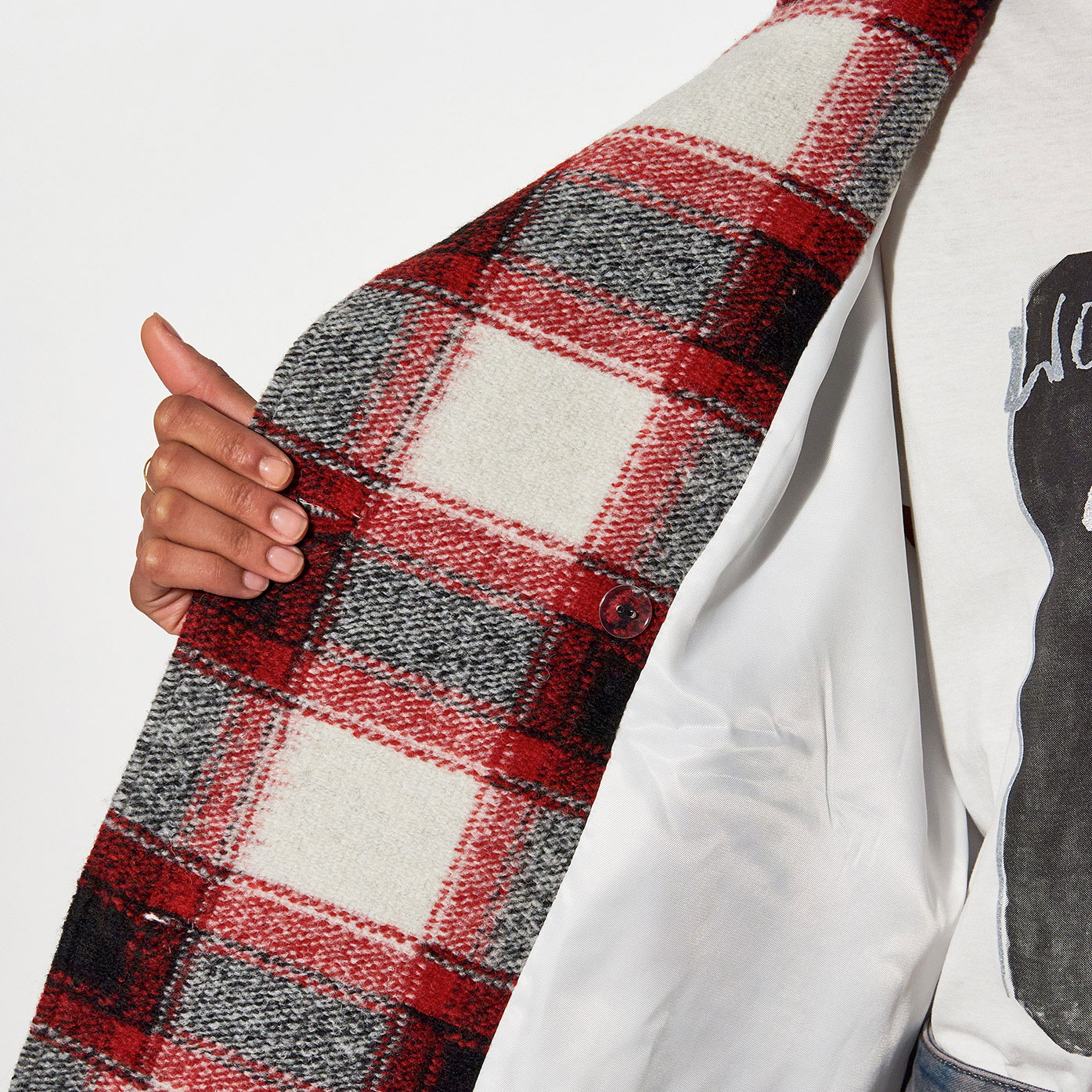 FEO    Manteau à carreaux tartan Femme
