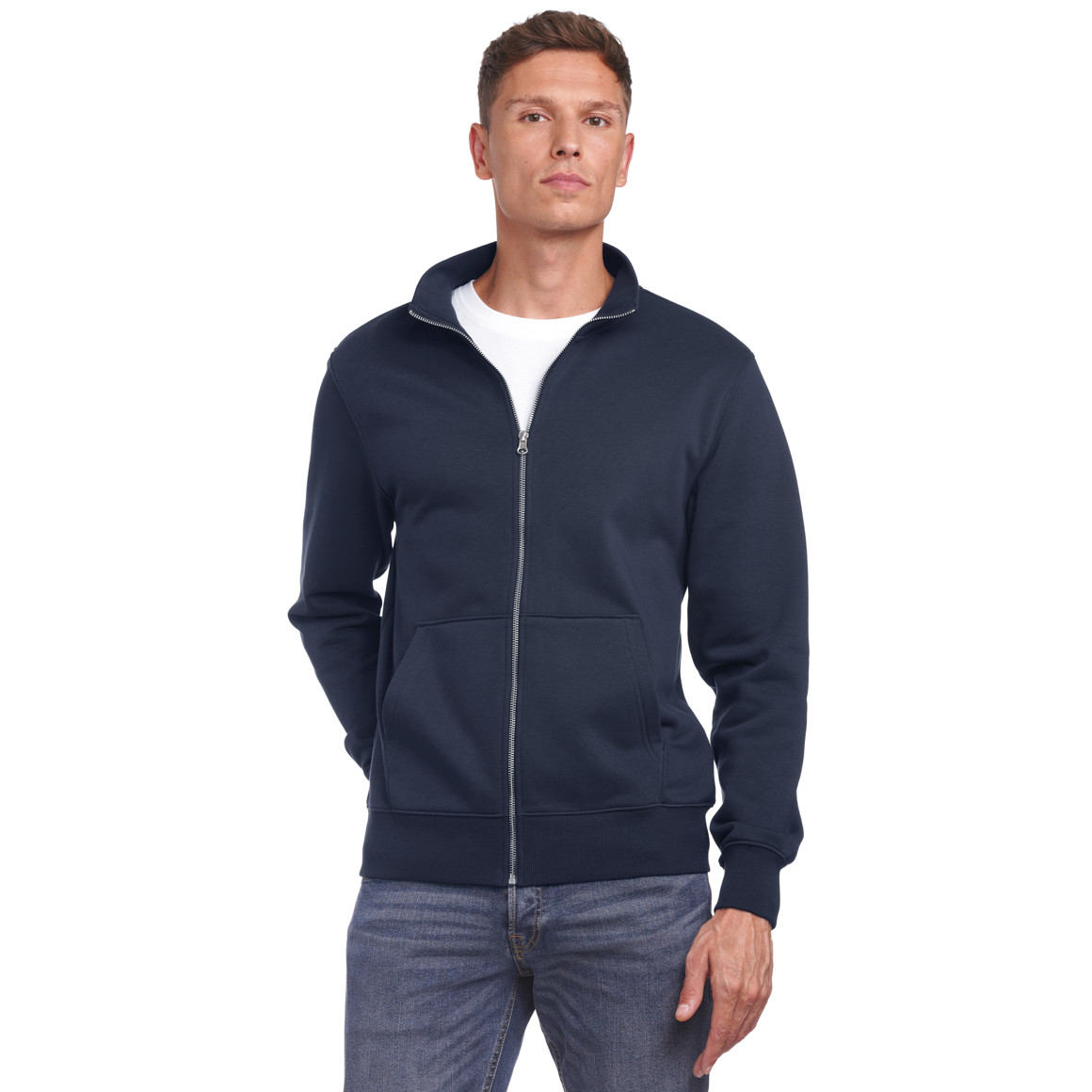 Herren Sweatjacke mit Stehkragen