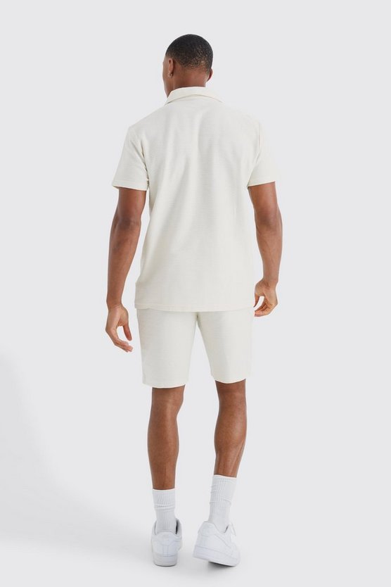 Kurzärmliges Ottoman Jersey-Hemd und Shorts