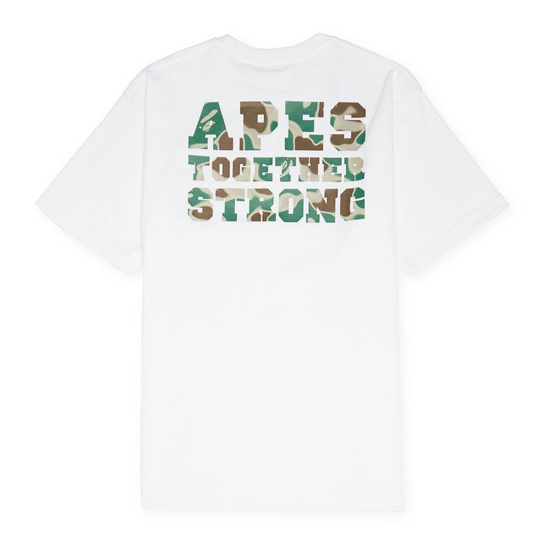 A Bathing Ape Liquid Camo College ATS Tee white