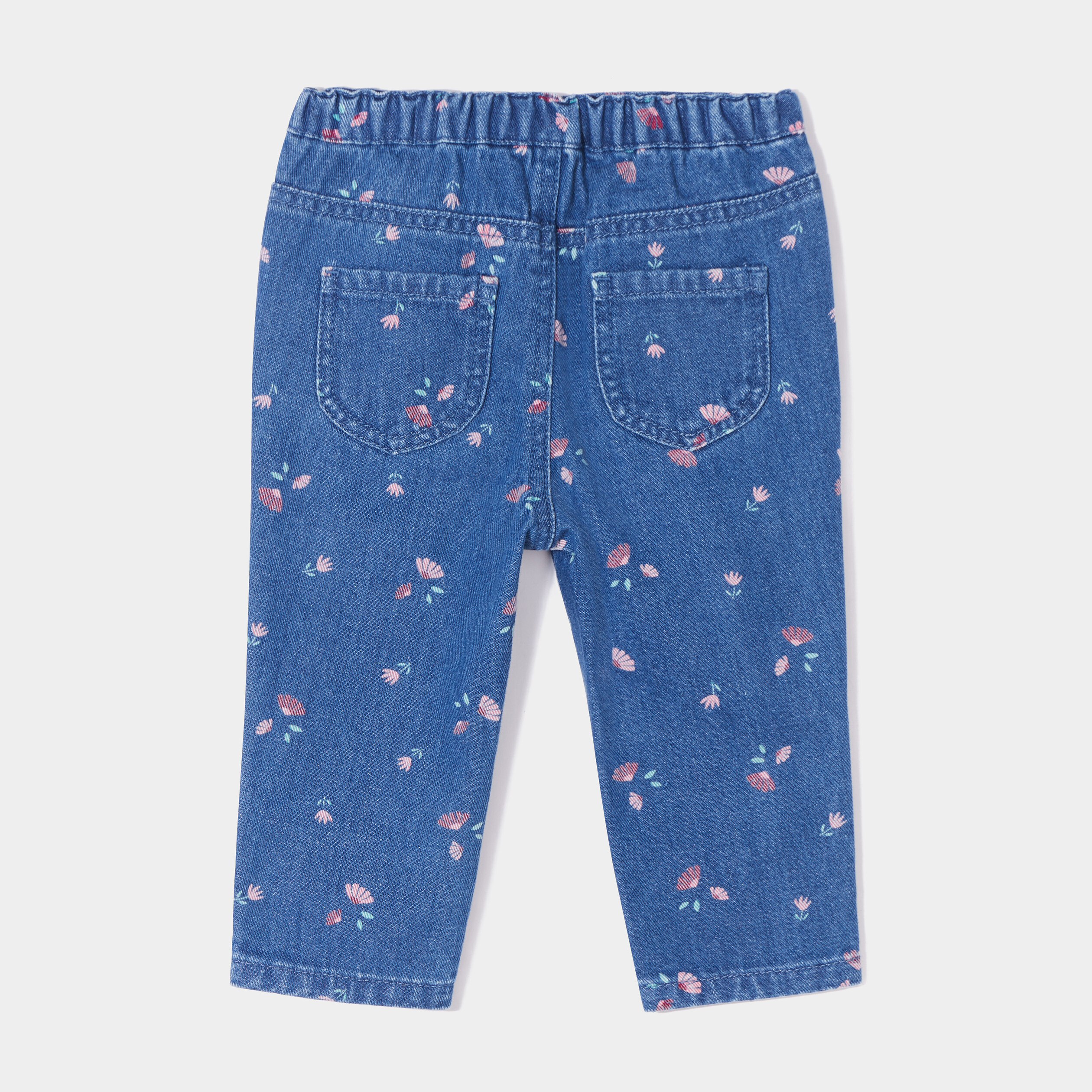 Jeans regular taille élastiquée Creeks denim stone bébé fille | La Halle