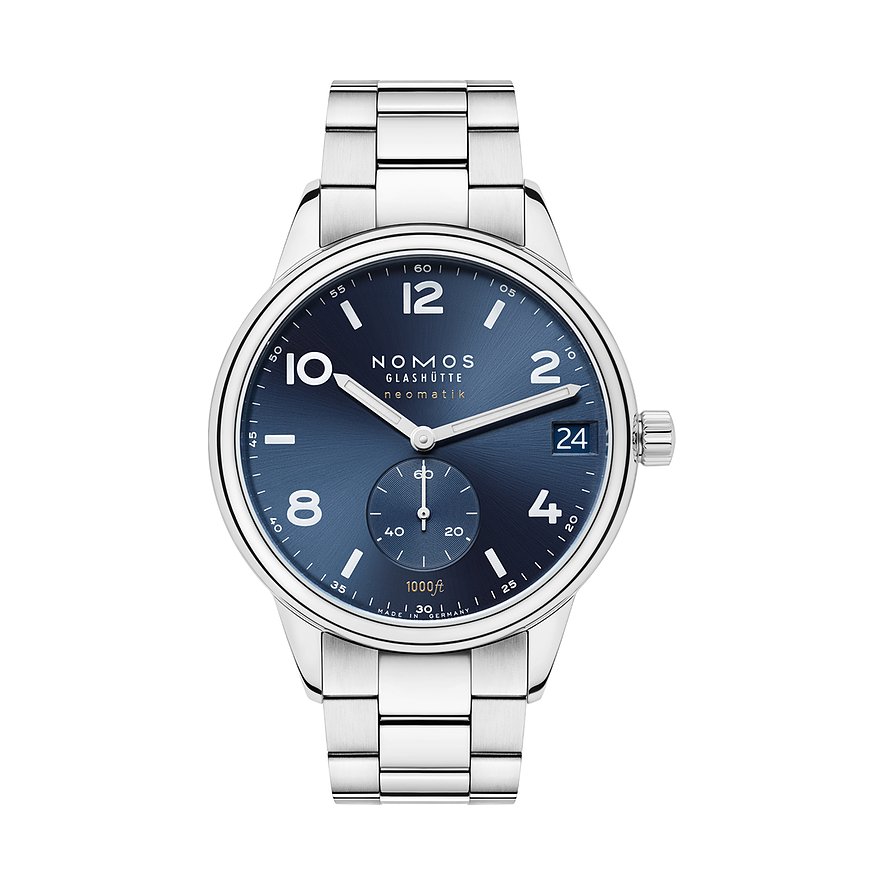 Nomos Glashütte Herrenuhr Club Sport neomatik 42 Datum blau