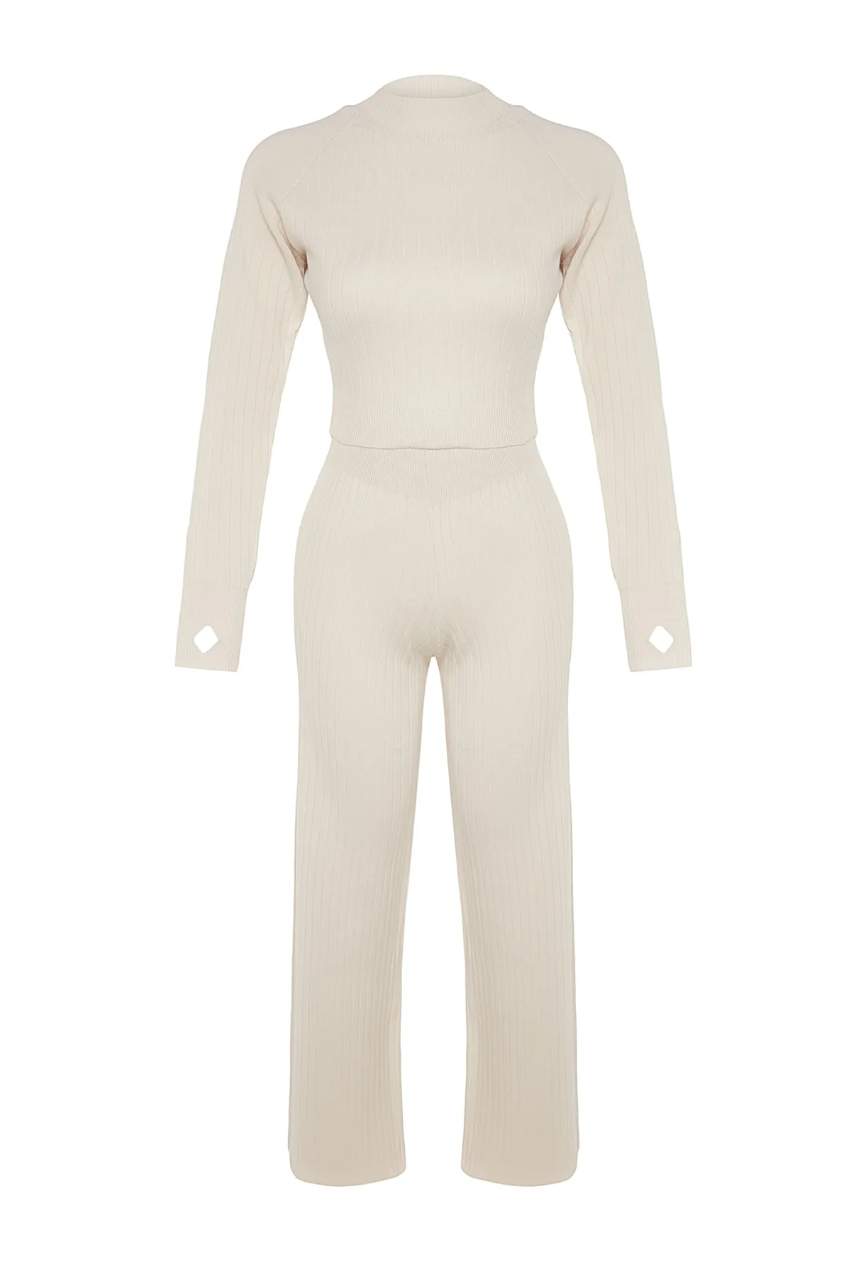 Trendyol Collection  Stone Crop Strickoberteil und Unterteil-Set TWOAW24AU00033