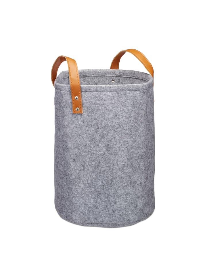 relaxdays Wäschekorb in Anthrazit - (H)45 x Ø30 cm günstig kaufen onesize