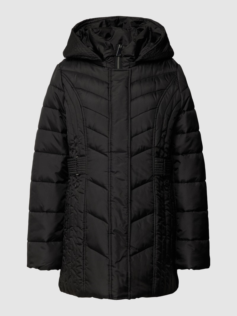 Steppjacke mit Taillengürtel in schwarz