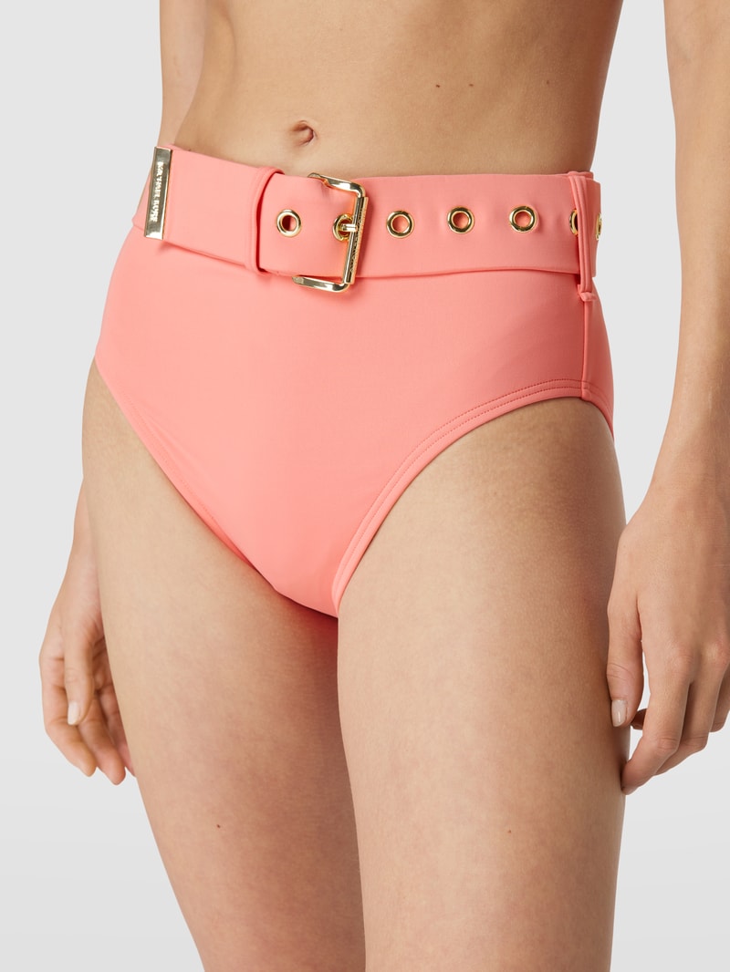 Bikini-Hose mit Label-Detail Modell 'Solids High Waist' in rosé