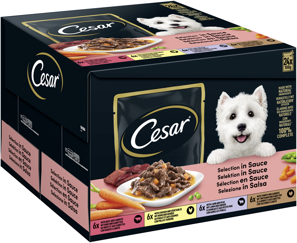 Cesar Hundenassfutter Cesar Feines im Frischebeutel Multipack 24x100g