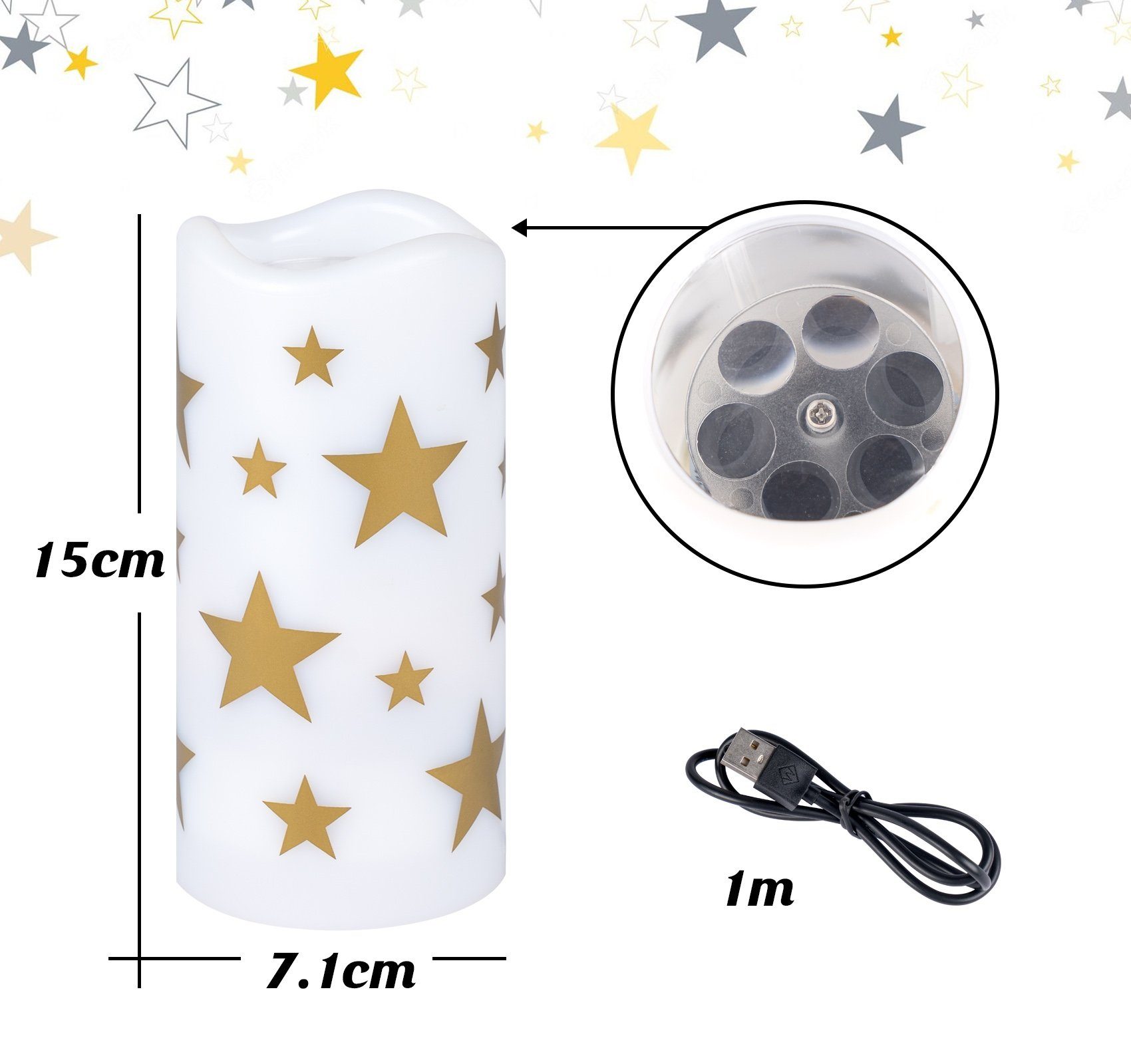 Homewit Weihnachtsbaum Topper beleuchtet, LED Baumspitze Projektor LED-Beamer