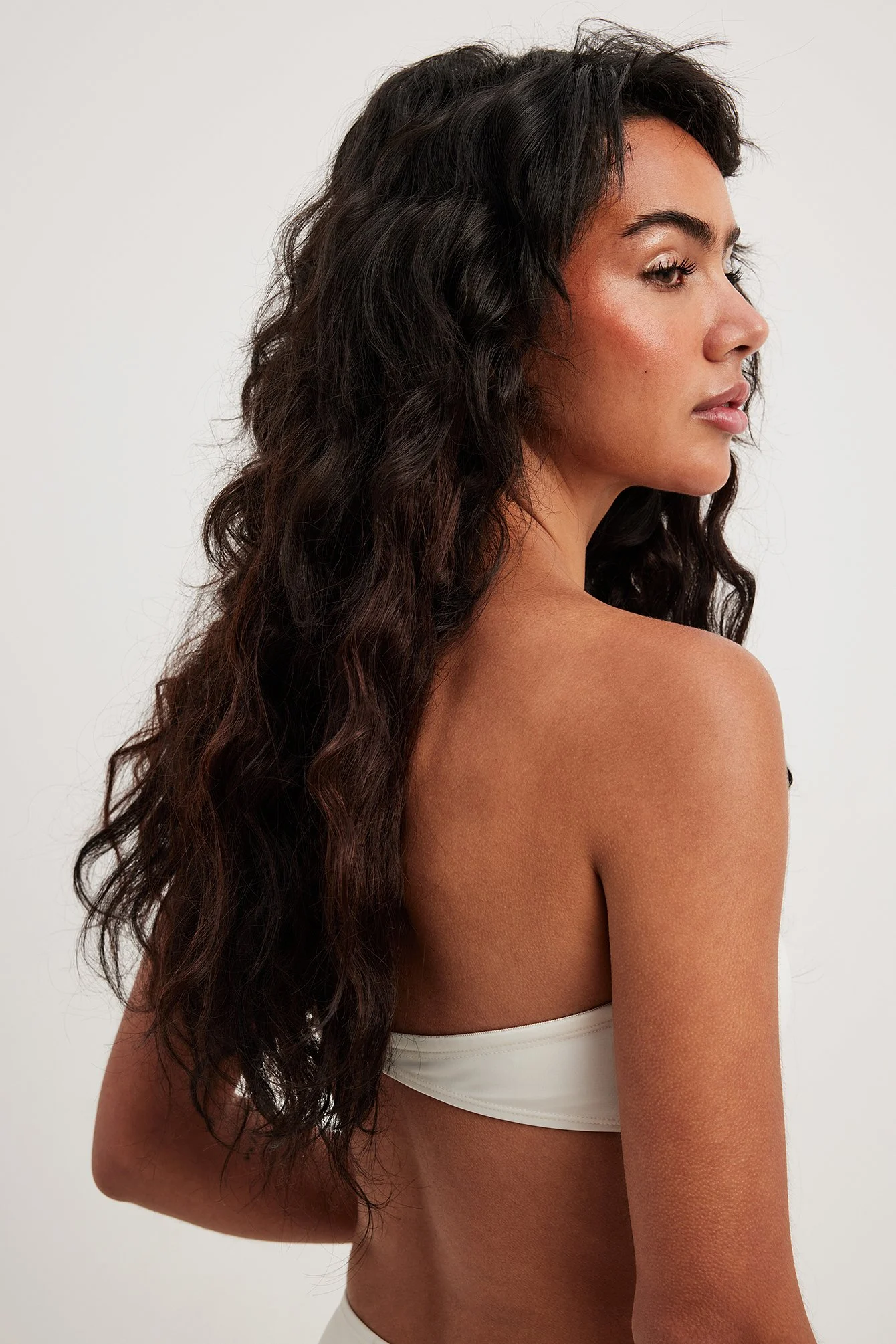 Bikini-Bandeau mit quadratischen Ringen
