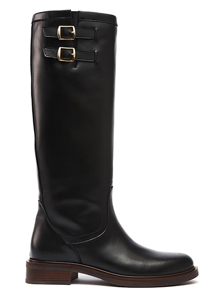 British Passport Leder-Stiefel in Schwarz günstig kaufen