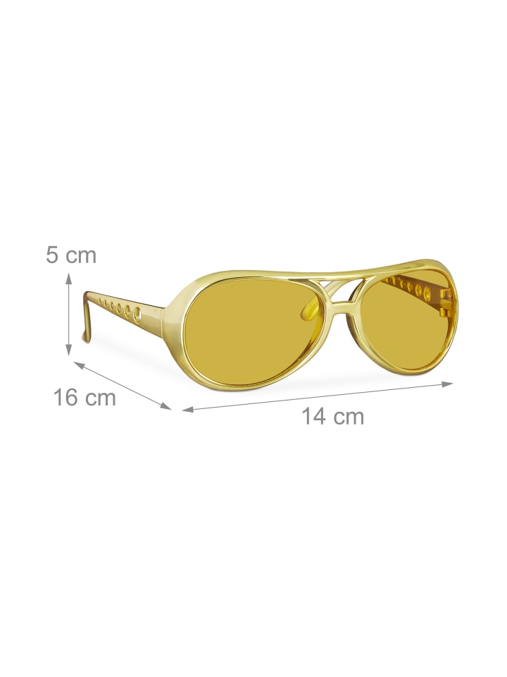 relaxdays 3x Rapperbrille in Gold günstig kaufen onesize