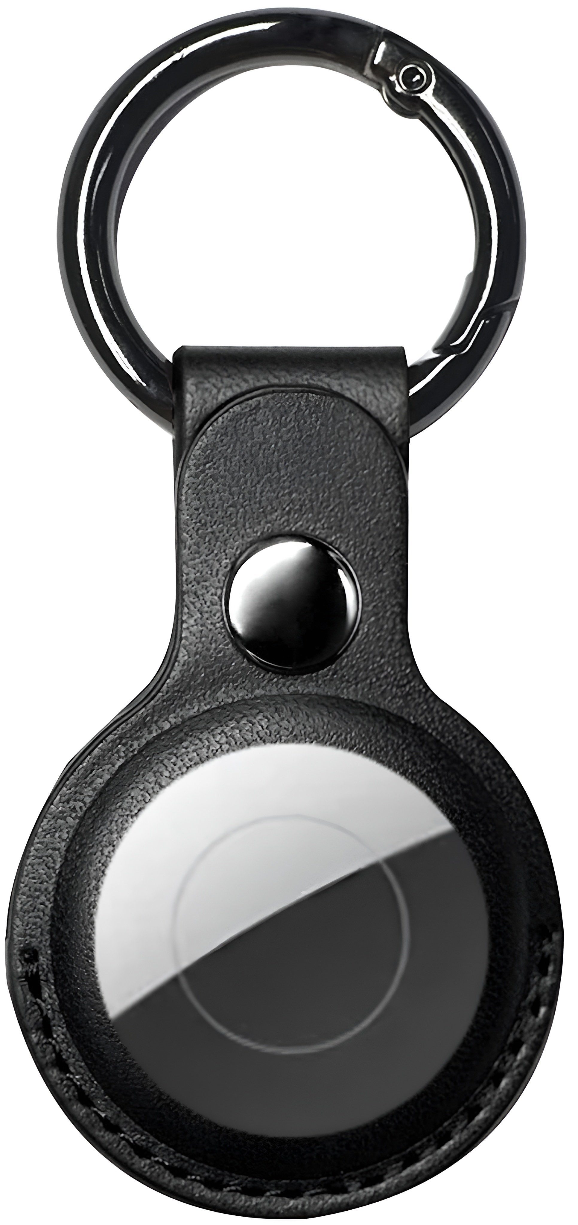 Bingo Schlüsselanhänger Set Schlüsselanhänger Airtag Anhänger Hülle - Apple Air Tags Leder Schwarz (Eleganz Aufhängung Taschen Haustierhalsband Clip-Verschluss Hochwertig Tracker Geschenkset, 2-tlg., Stahlkarabiner mit Lederhülle), Vielseitige Aufhän