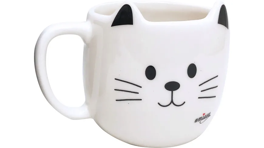 MIAOU Katze Tasse weiss weiss