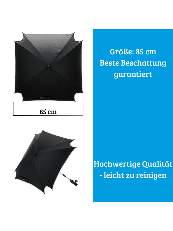 fillikid Sonnenschirm XL Exklusiv Sonnenschutz für Kinderwagen & Buggy in Schwarz günstig kaufen onesize