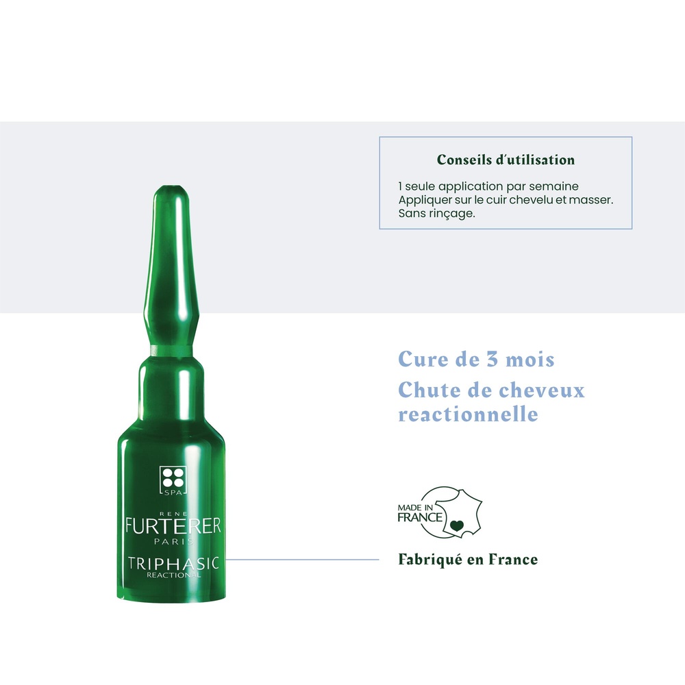 Furterer René Furterer Triphasic Traitement antic hute réactionnelle- 12 amp x 5 mL Soin sans rincage