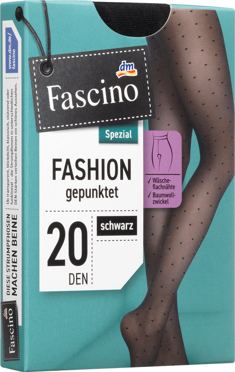 Strumpfhose gepunktet schwarz Gr. 38/40, 20 DEN, 1 St
