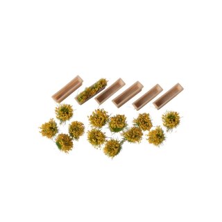 Ziterdes - Blumenkasten, 6 Stk. mit 12 Stk Blumen blühend
