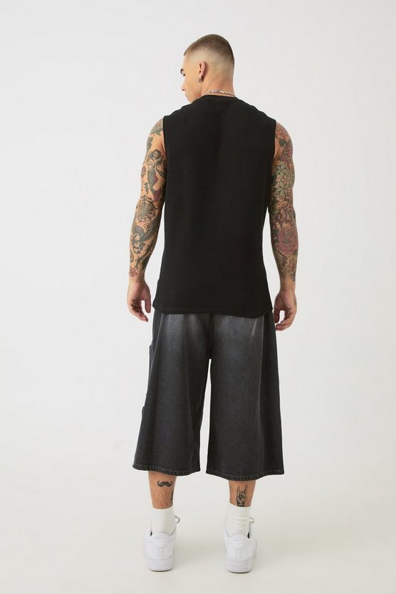Tanktop mit Gothic Renaissance Totenkopf und Rosen Print