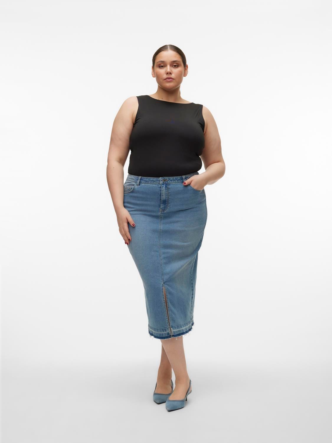 VMCLINA Hohe Taille Langer Rock