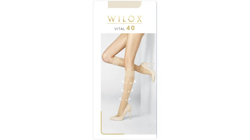 WILOX Damen Stützkniestrümpfe VITAL 40 DEN teint