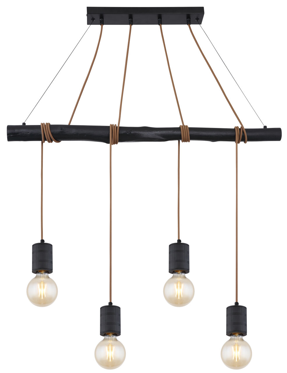 Globo Lighting - HERMINE - Hängeleuchte Metall schwarz, 4x E27