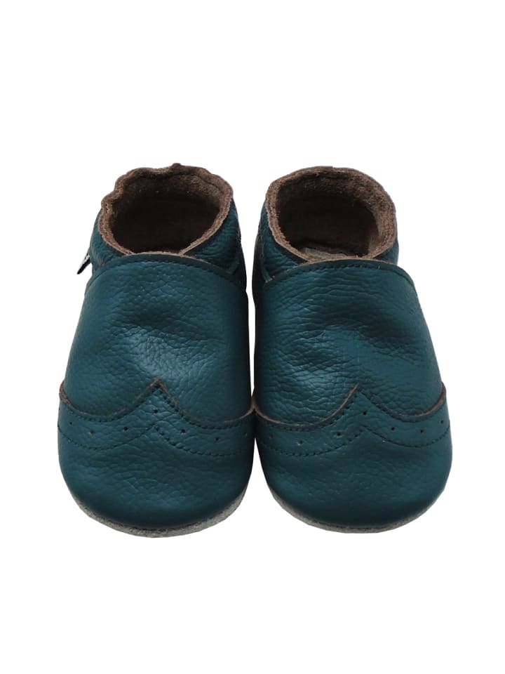 Yalion Leder-Krabbelschuhe in Türkis günstig kaufen
