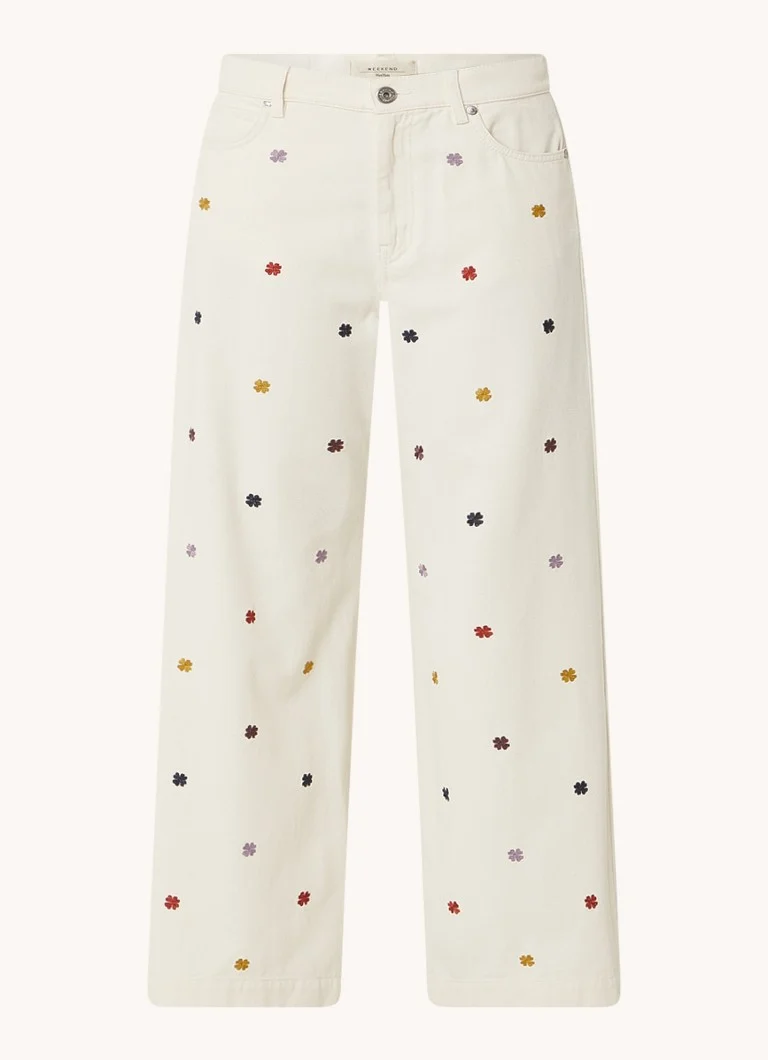 MaxMara  Oggeri high waist wide leg jeans met bloemborduring