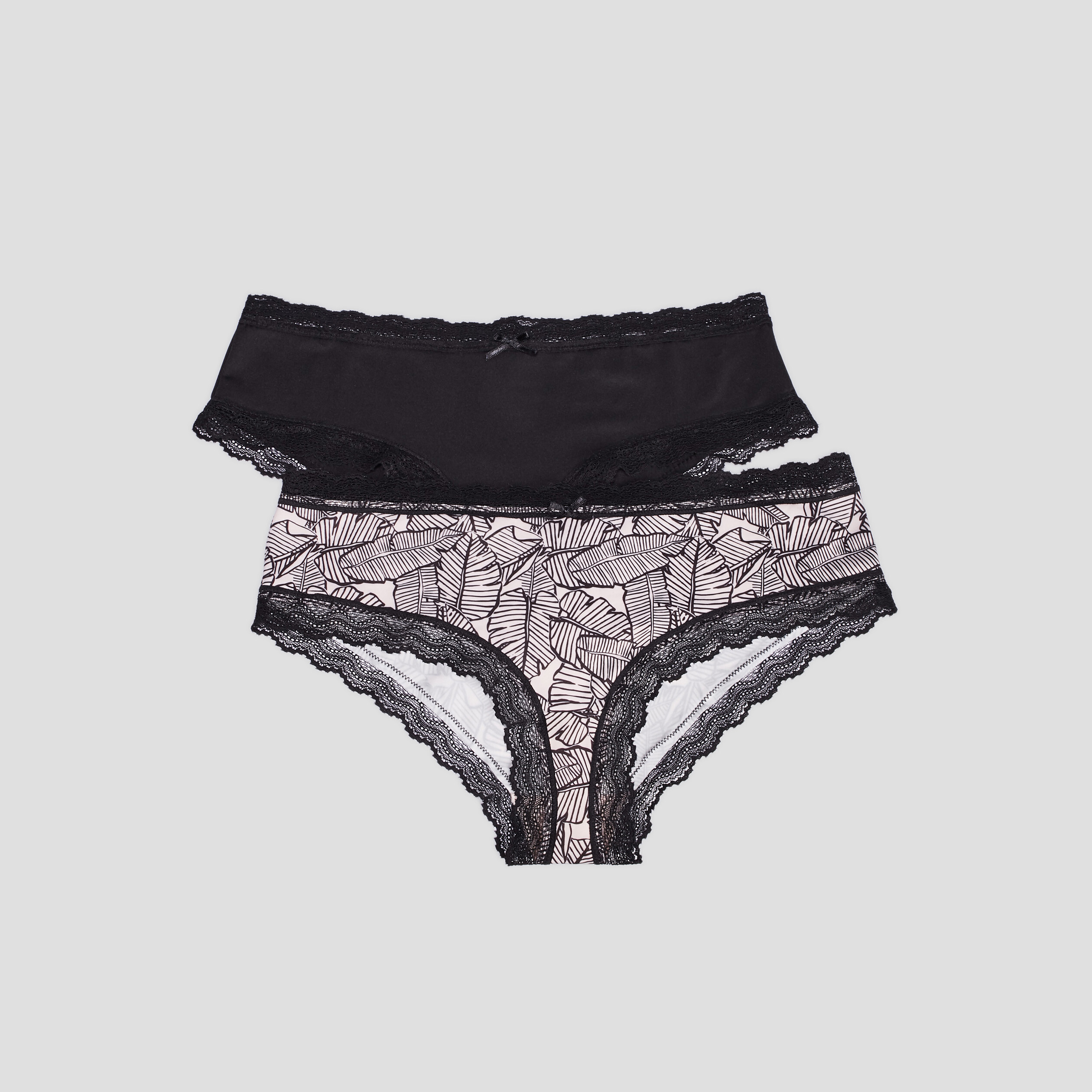 Lot 2 shortys microfibre noir femme | La Halle
