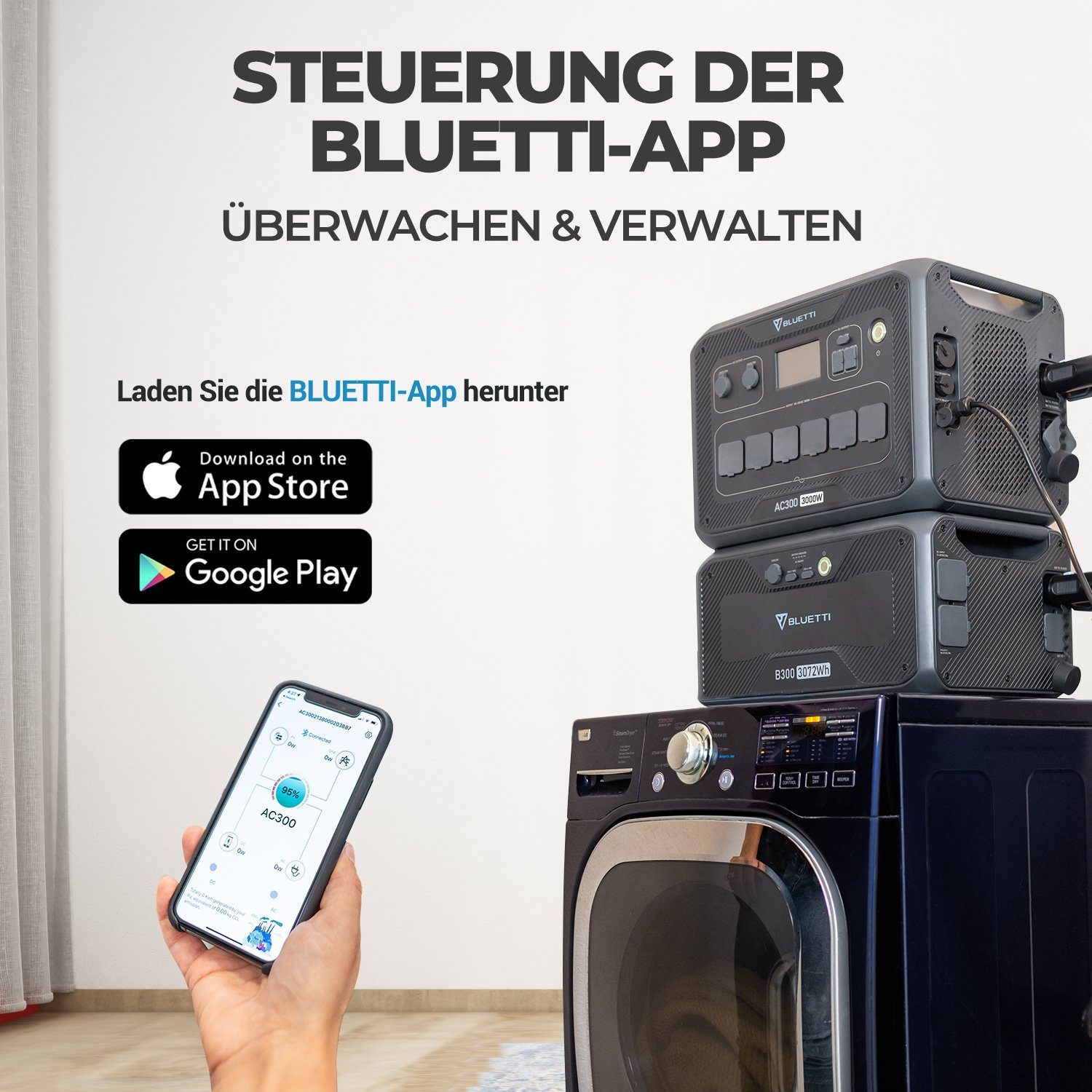 BLUETTI Stromerzeuger AC300 mit 2 B300, (1-tlg)