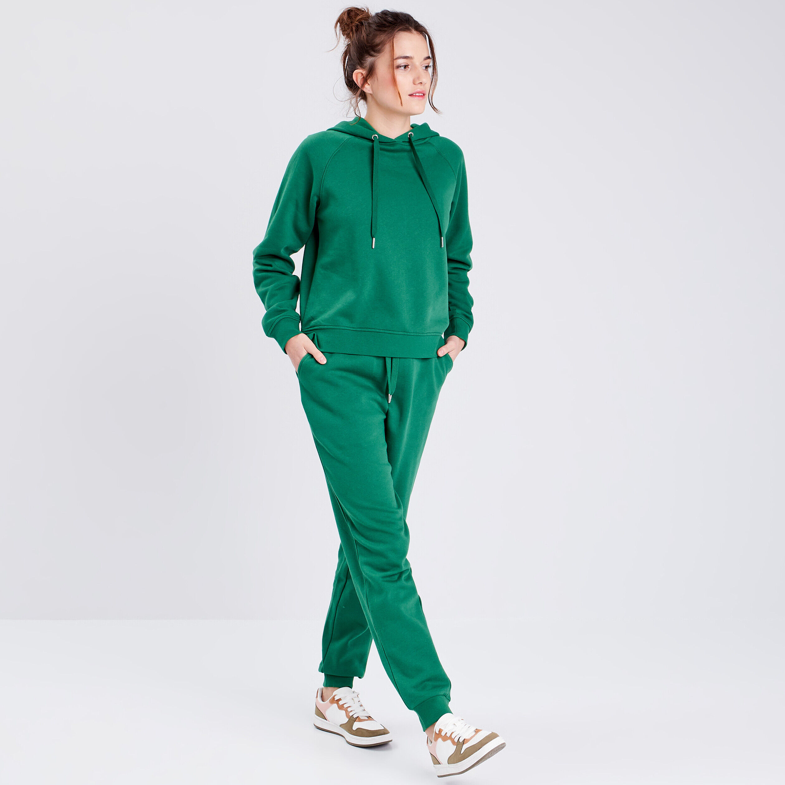 Pantalon casual chino vert femme | Cache Cache