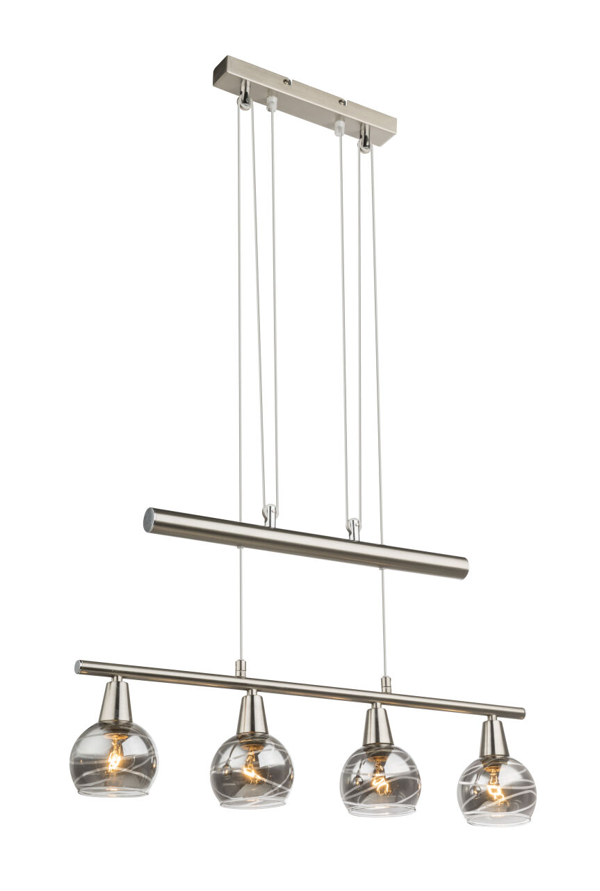 Globo Lighting - ROMAN - Hängeleuchte Metall Nickel matt, 4x E14 LED