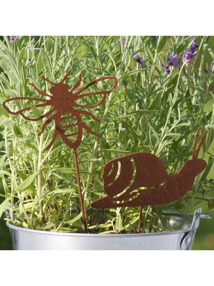 UNUS 5er Set Gartenstecker Rost Insekten in Braun günstig kaufen onesize