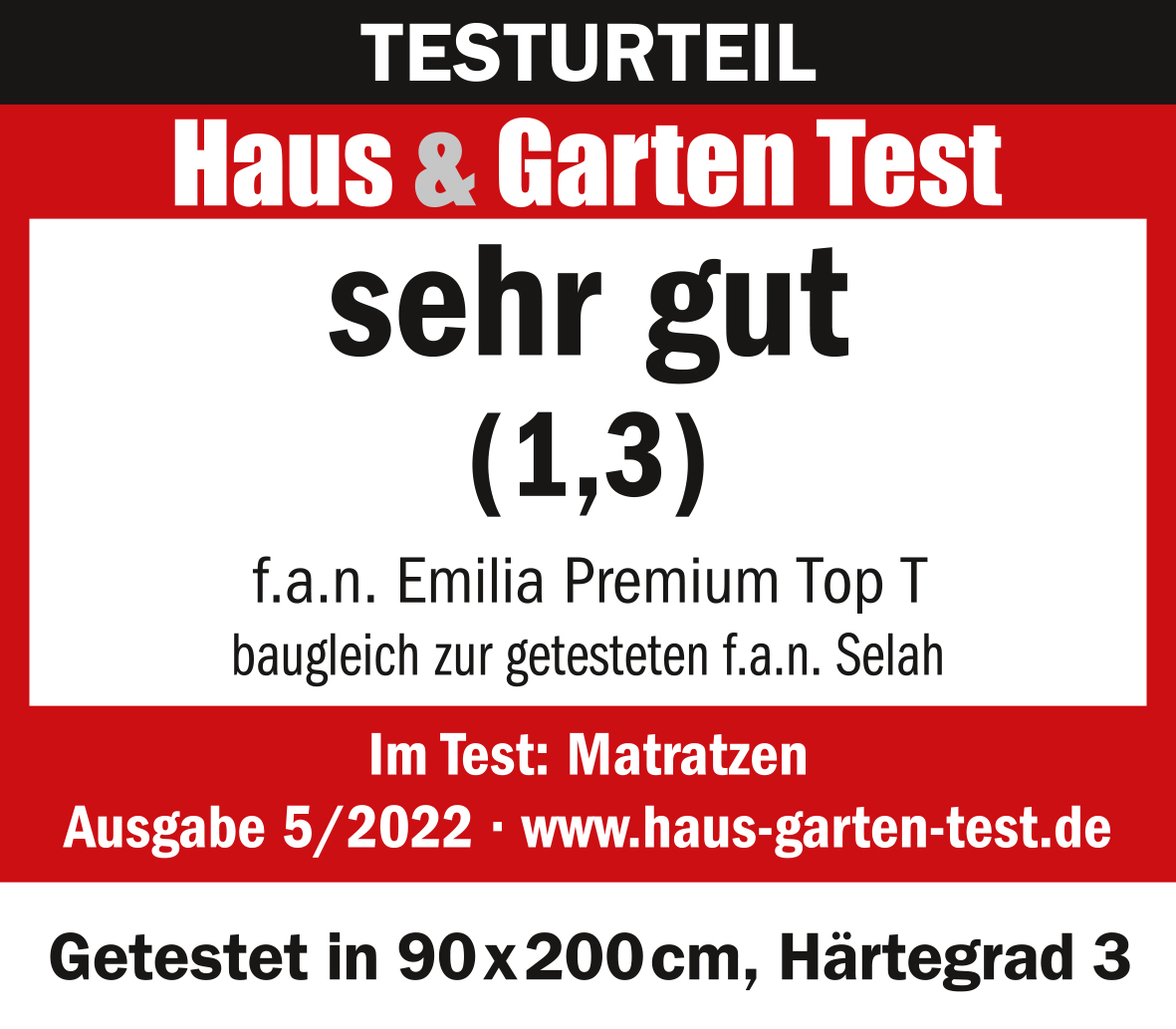f.a.n. 7-Zonen-Zip-Gelart-Tonnentaschenfederkern-Matratze Emilia Top T 080x200 H4