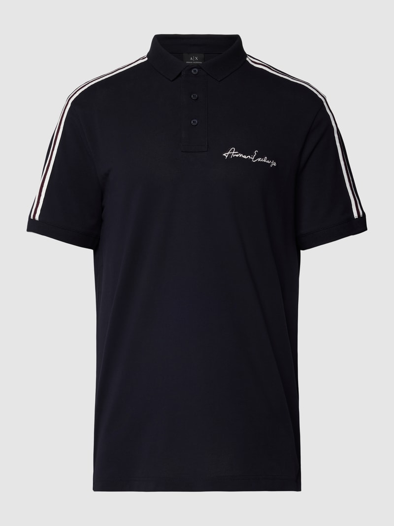 Poloshirt mit Label-Detail in dunkelblau