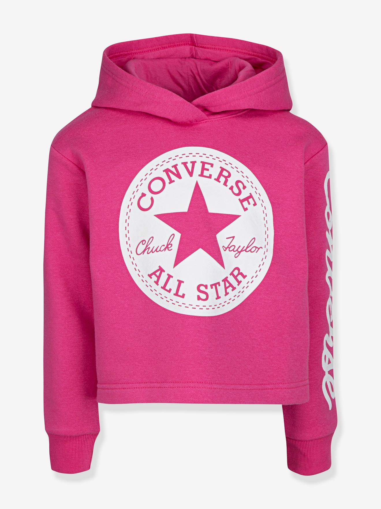 Sweat à capuche Chuck Patch Cropped Hoodie CONVERSE gris