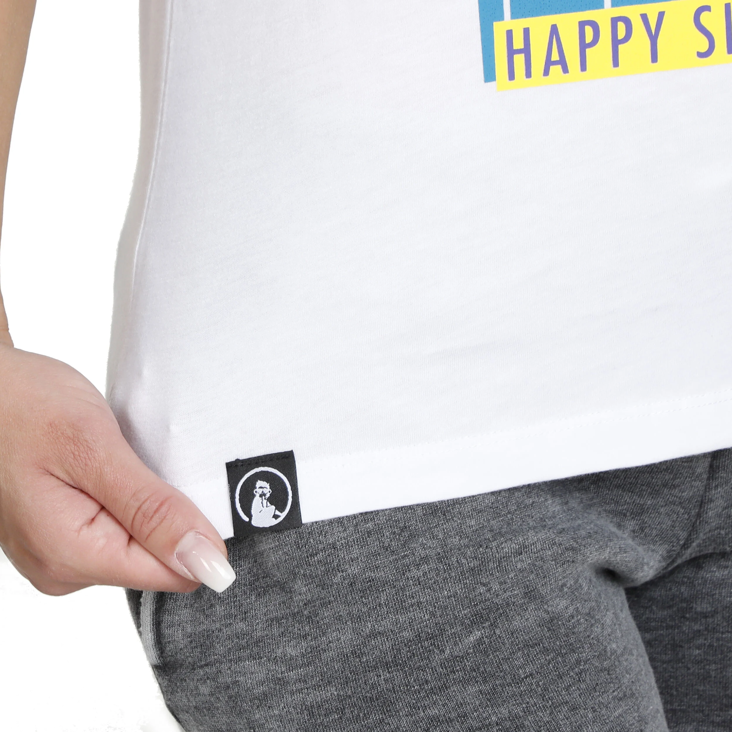 Happy Slam T-Shirt Damen - Weiß, Mehrfarbig